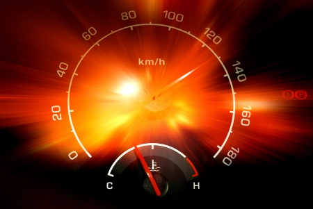Speedometer reading rays backgroundの写真素材