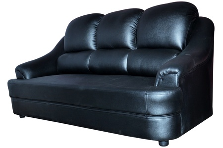there seat leather sofa isolated on a white backgroundの写真素材