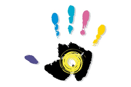 illustration art of colour handのイラスト素材