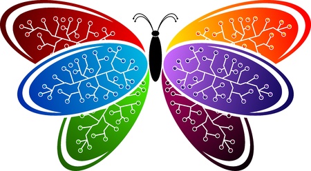 Illustration art of a butterfly thumbnail with isolated background のイラスト素材