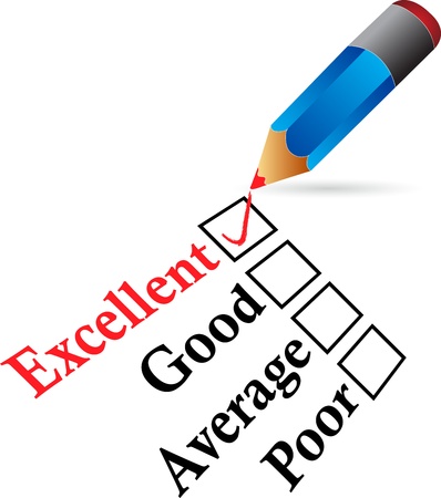 Illustration art of a red tick in excellent box with isolated background のイラスト素材