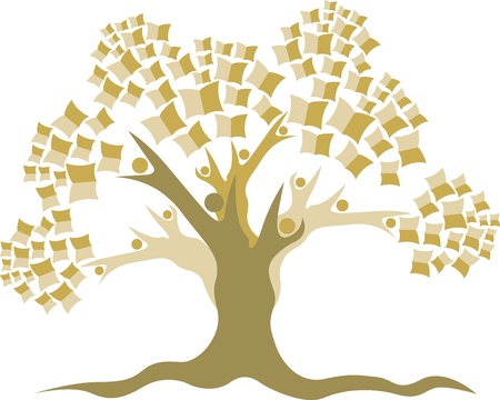Illustration art of a Education tree logo with isolated backgroundのイラスト素材
