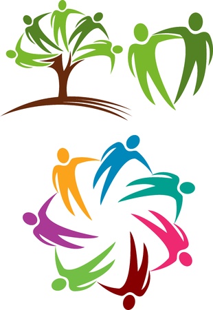 Illustration art of a human tree with isolated backgroundのイラスト素材