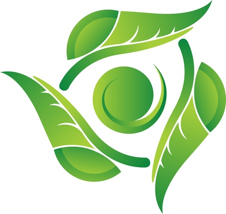 Illustration art of green leafs on white backgroundのイラスト素材