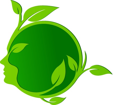 Illustration art of a face leaf with isolated backgroundのイラスト素材