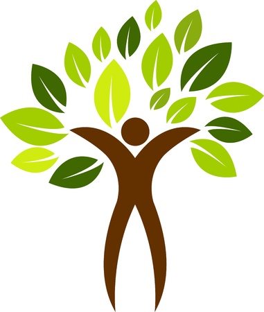 Illustration art of a tree man with isolated backgroundのイラスト素材