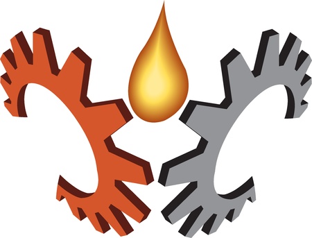 Illustration art of a gear oil with isolated backgroundのイラスト素材