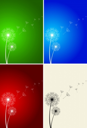 Illustration art of a dandelion flower with isolated backgroundのイラスト素材