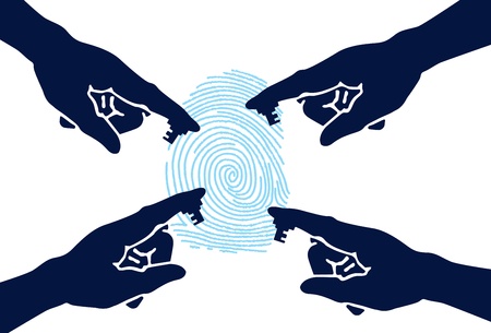 illustration art of hand Security with isolated backgroundのイラスト素材