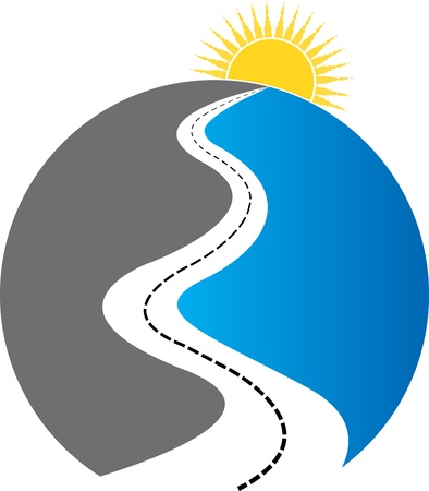 Illustration art of a way to success with isolated background のイラスト素材