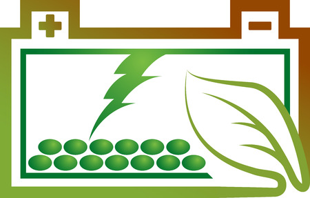 Illustration art of a eco battery with isolated backgroundのイラスト素材