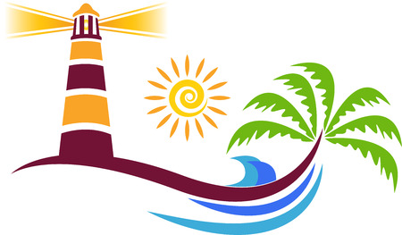 Illustration art of a lighthouse with isolated backgroundのイラスト素材