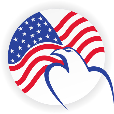 Illustration art of a american bald eagle with isolated backgroundのイラスト素材