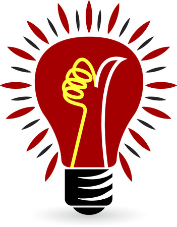 Illustration art of a thumb lamp logo with isolated backgroundのイラスト素材