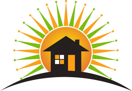 Illustration art of a power home logo with isolated backgroundのイラスト素材