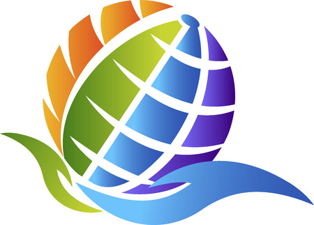 Illustration art of a hand globe with isolated backgroundのイラスト素材