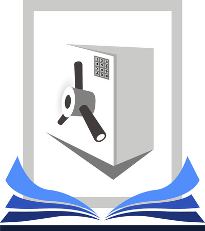 Illustration art of safety locker with isolated backgroundのイラスト素材