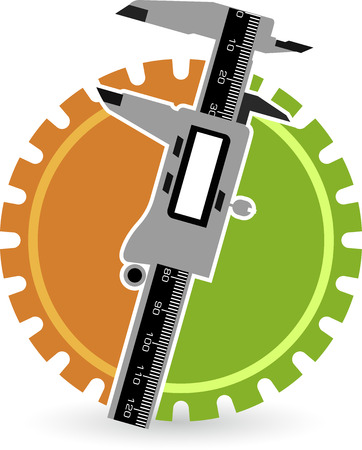 Illustration art of vernier gear with isolated backgroundのイラスト素材