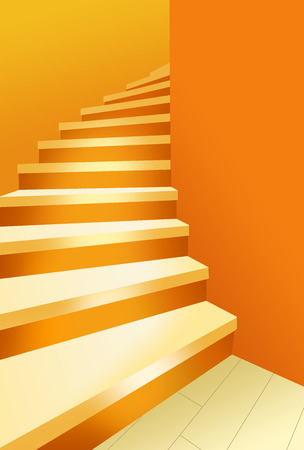 3d design of a golden steps to success with isolated backgroundの写真素材