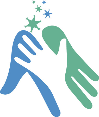 Illustration art of a helping hand with isolated backgroundのイラスト素材