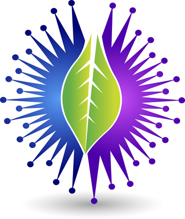 Illustration art of a power leaf logo with isolated backgroundのイラスト素材
