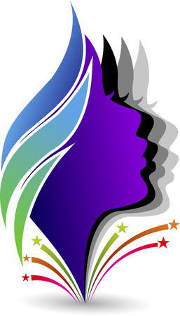 Illustration art of a faces logo with isolated backgroundのイラスト素材