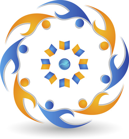 Illustration art of a education peoples logo with isolated backgroundのイラスト素材