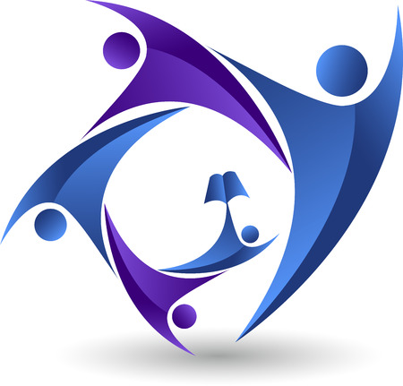 Illustration art of a education peoples logo with isolated backgroundのイラスト素材