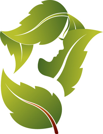 Illustration art of a face leaf with isolated backgroundのイラスト素材