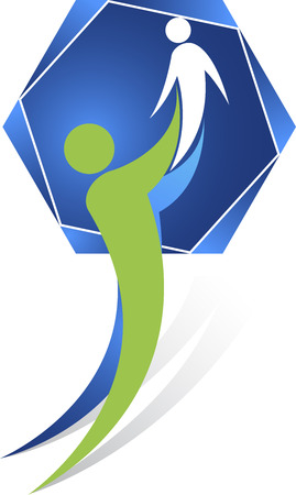 Illustration art of a couple polygon icon with isolated backgroundのイラスト素材