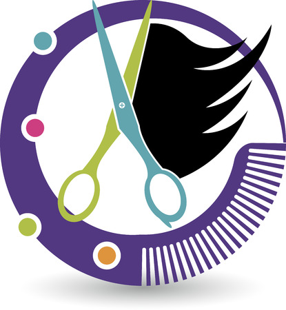 Illustration art of a hair cut icon with isolated backgroundのイラスト素材