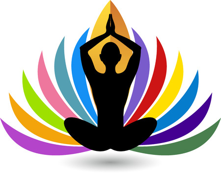 Illustration art of a yoga icon with isolated backgroundのイラスト素材