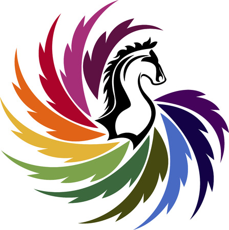 Illustration art of a horse icon with isolated backgroundのイラスト素材