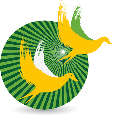 Illustration art of a bird icon with isolated backgroundのイラスト素材