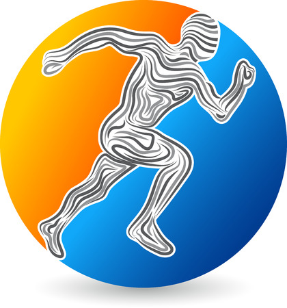 Illustration art of a active runner design with isolated backgroundのイラスト素材