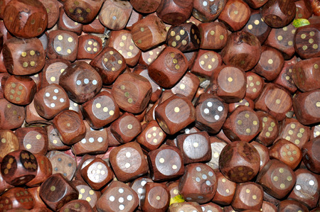 handmade wooden playing dice