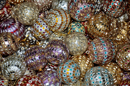 handmade colourful decoration beadsの写真素材