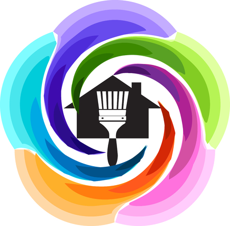 Illustration art of a paint brush icon with isolated backgroundのイラスト素材