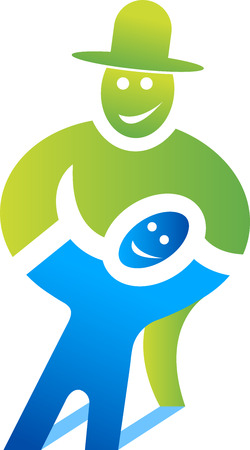 happy family icon logo with isolated backgroundのイラスト素材