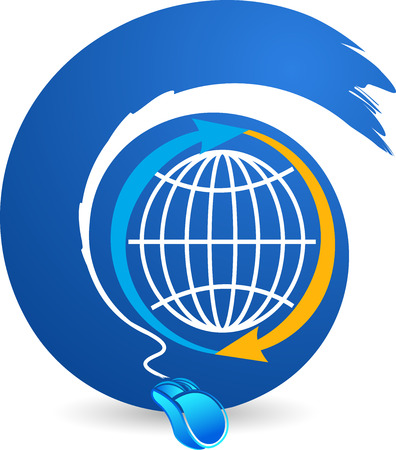 Illustration art of a communication world icon with isolated backgroundのイラスト素材