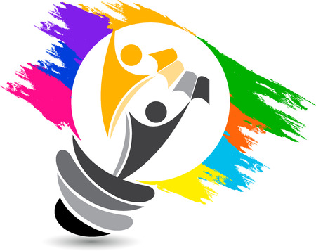 Illustration art of a global lamp icon with isolated backgroundのイラスト素材