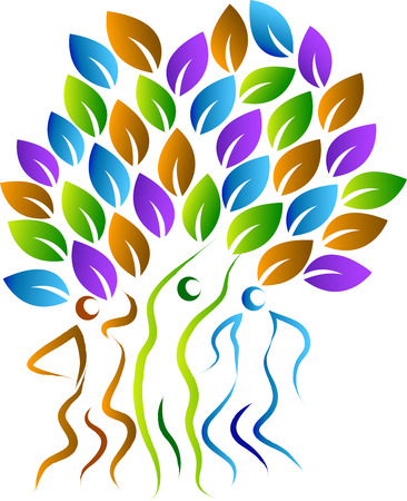Illustration art of a family tree icon with isolated backgroundのイラスト素材