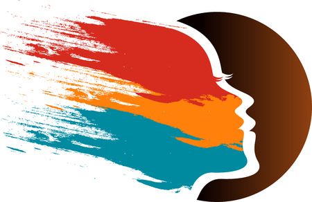 Illustration art of a head Scatter icon with isolated backgroundのイラスト素材