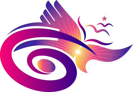 Illustration art of a stylish freedom icon with isolated backgroundのイラスト素材