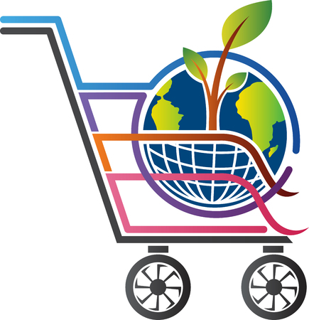 Illustration art of a purchase global tree design with isolated backgroundのイラスト素材