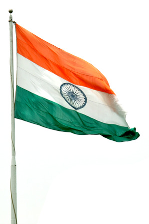 camera shot on Indian Flag with isolated backgroundの写真素材