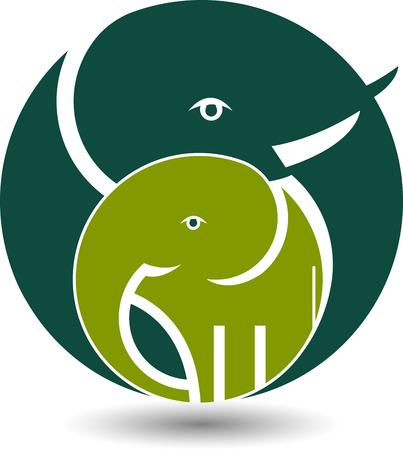 Illustration art of a elephant icon with isolated backgroundのイラスト素材