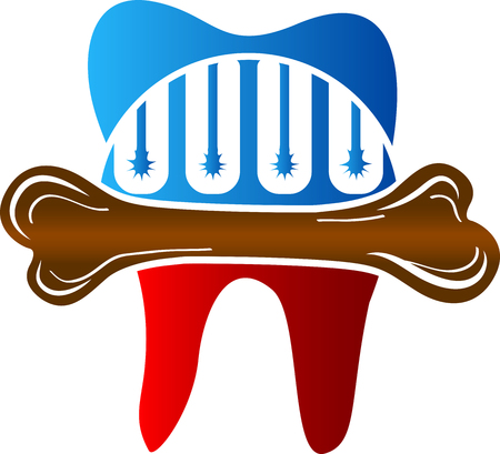 Illustration art of a permanent dental icon with isolated backgroundのイラスト素材
