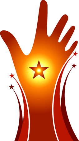 Illustration art of a powerful hand icon with isolated backgroundのイラスト素材
