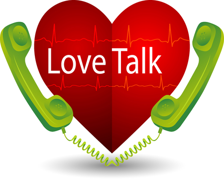 Illustration art of a love talk icon with isolated backgroundのイラスト素材